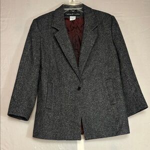 Casa de Lana Women's Gray Blazer vintage fully lined